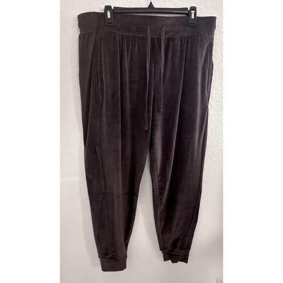 Terra & Sky Women's Graphite Velour Jogger Lounge Pants Size 0X / 14W 90's Y2K - Picture 1 of 16